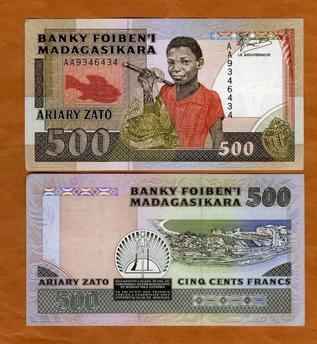 Madagascar 500 franchi - madagascar,,