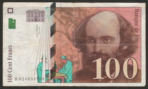 1997 france 100 franc note - franc,