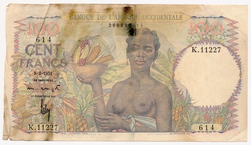 Banconota francese africa - banconota,