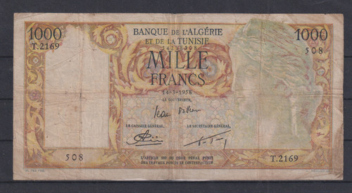 Algeria 1000 franchi 1958 - , p107