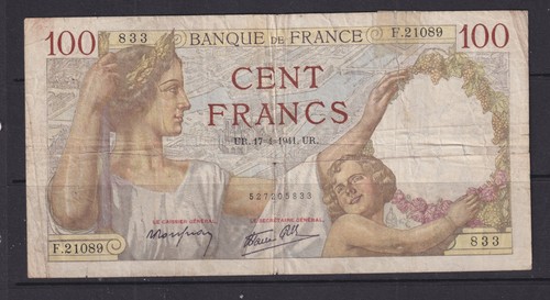 Francia 1941 banconota 100 - 1941,