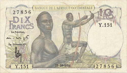 Banconota francese africa - banconota,
