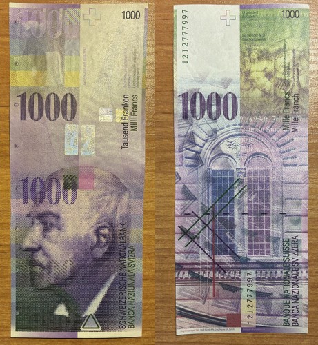 Svizzera 1000 franchi 2012