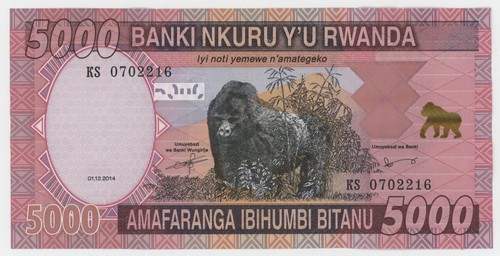 Ruanda 5000 franchi - 5000,