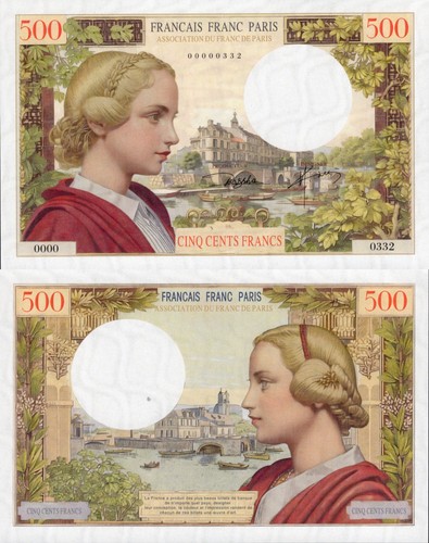Francia banconota prova 500 - prova,