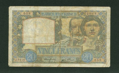 Francia 1941 banconota 20 - banconota,