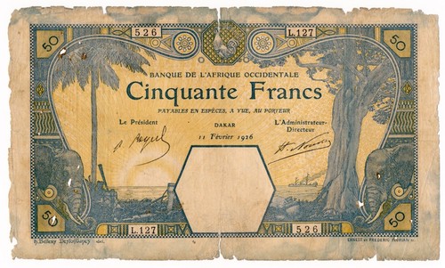 Banconota francese africa - banconota,