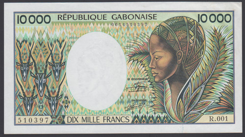 Gabon 10000 franchi 1983 - gabon,