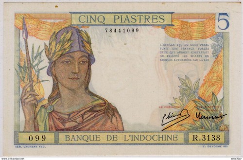 Banconota piastre francesi - 5,