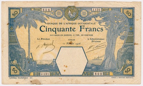 Banconota francese africa - francese,
